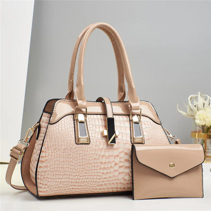 Handbag and Wallet Set in Genuine Leather - Vian