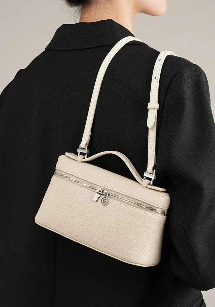 Pink Small Genuine Leather Tote Handbag