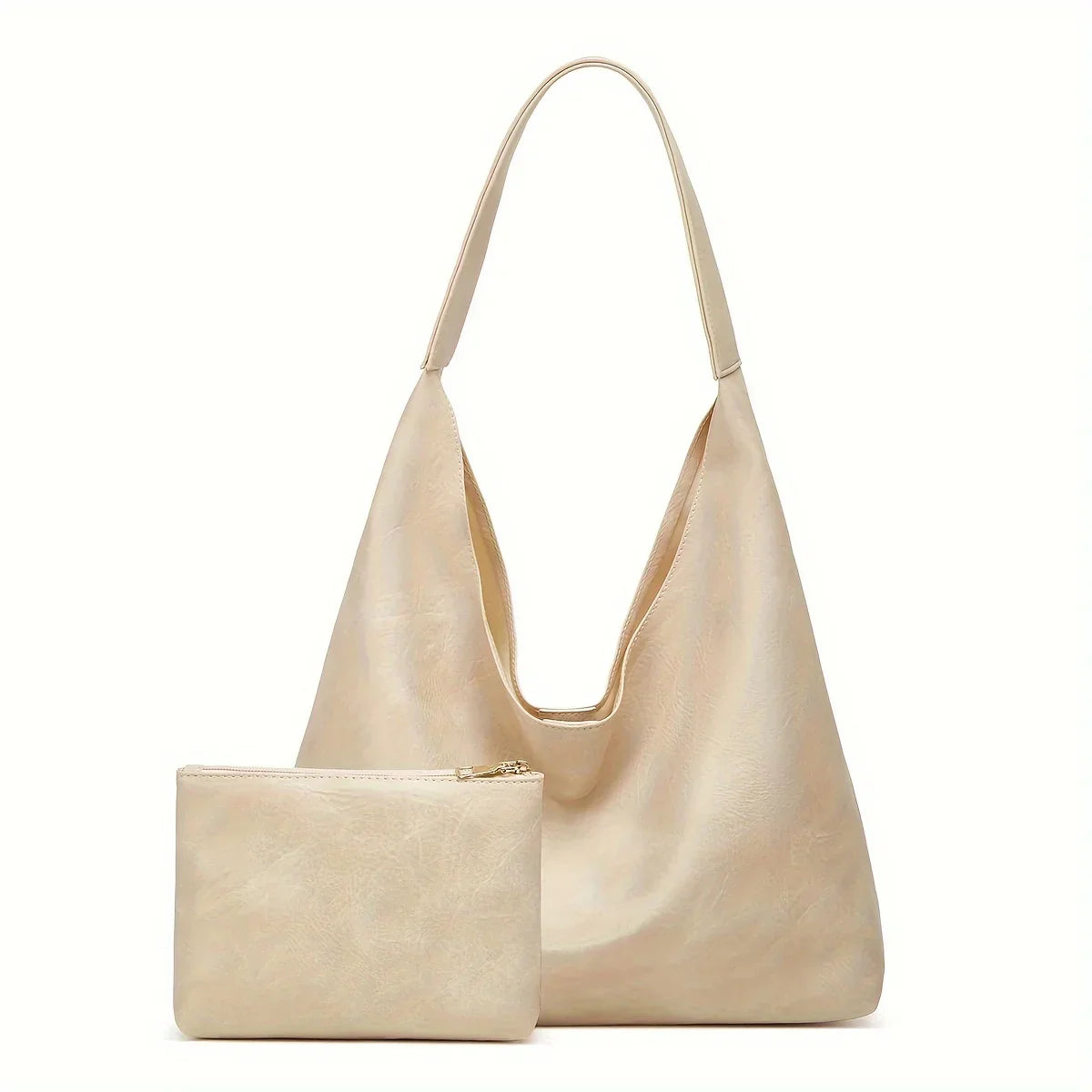 Genuine Leather Messenger Handbag + Leather Wallet - Manz