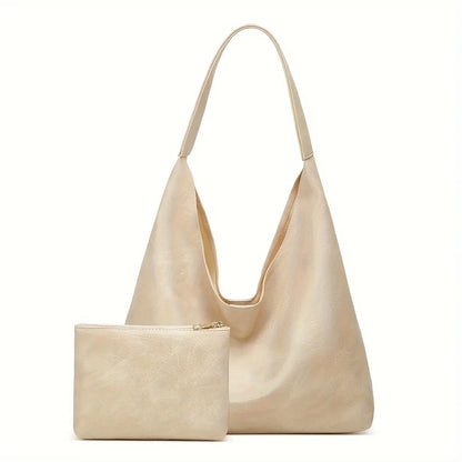 Genuine Leather Messenger Handbag + Leather Wallet - Manz