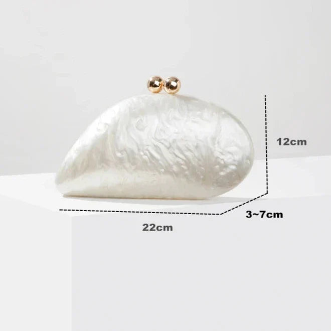 Livia Pearl Shell Acrylic Clutch Bag
