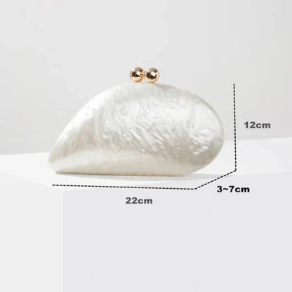 Livia Pearl Shell Acrylic Clutch Bag