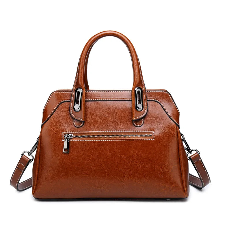 Genuine Leather Handbag - Taísla