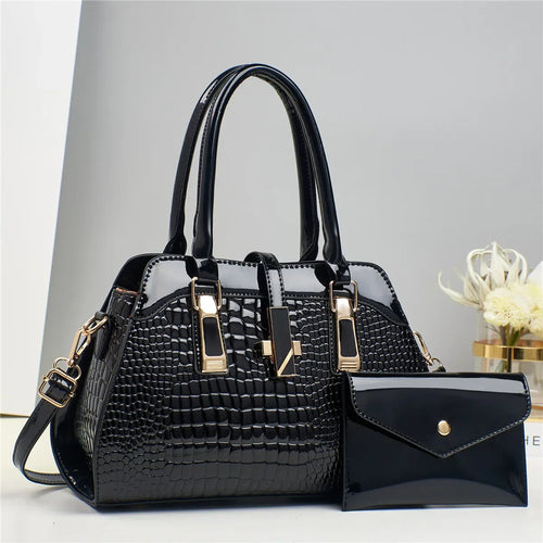 Handbag and Wallet Set in Genuine Leather - Vian