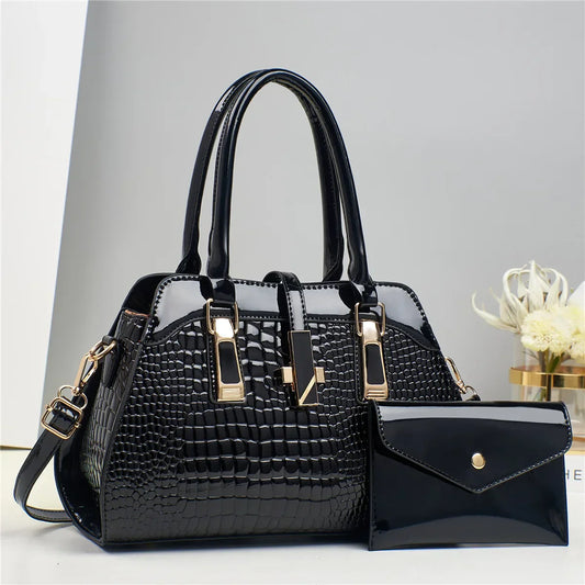 Handbag and Wallet Set in Genuine Leather - Vian