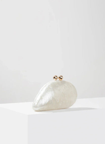 Livia Pearl Shell Acrylic Clutch Bag