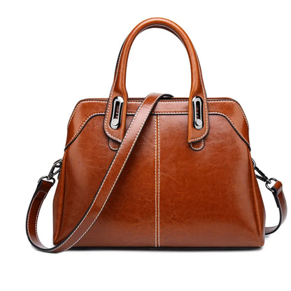 Genuine Leather Handbag - Taísla