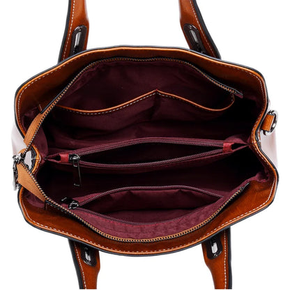 Genuine Leather Handbag - Taísla