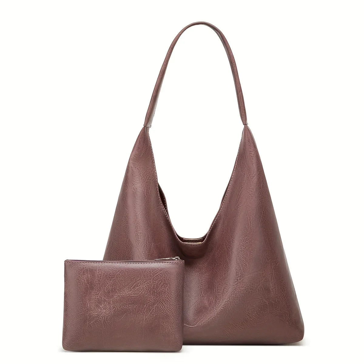 Genuine Leather Messenger Handbag + Leather Wallet - Manz