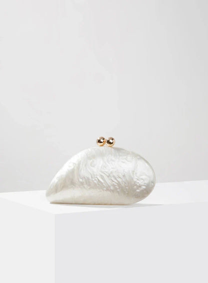 Livia Pearl Shell Acrylic Clutch Bag