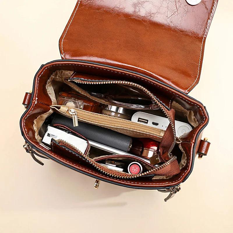Genuine Leather Handbag - Nina