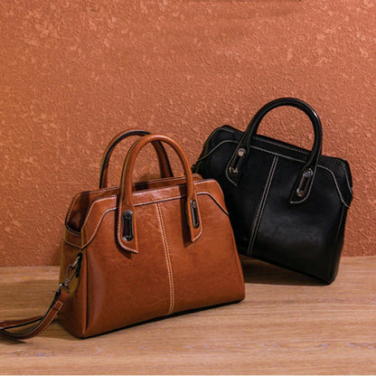 Genuine Leather Handbag - Taísla