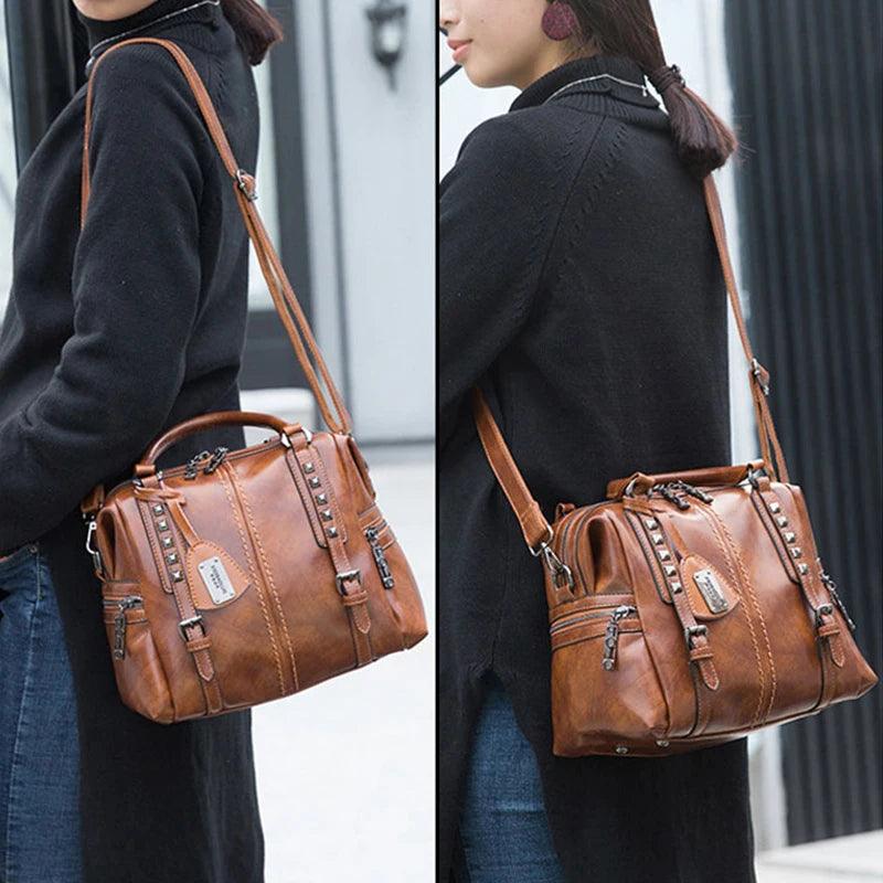 Genuine Leather Handbag - Lia
