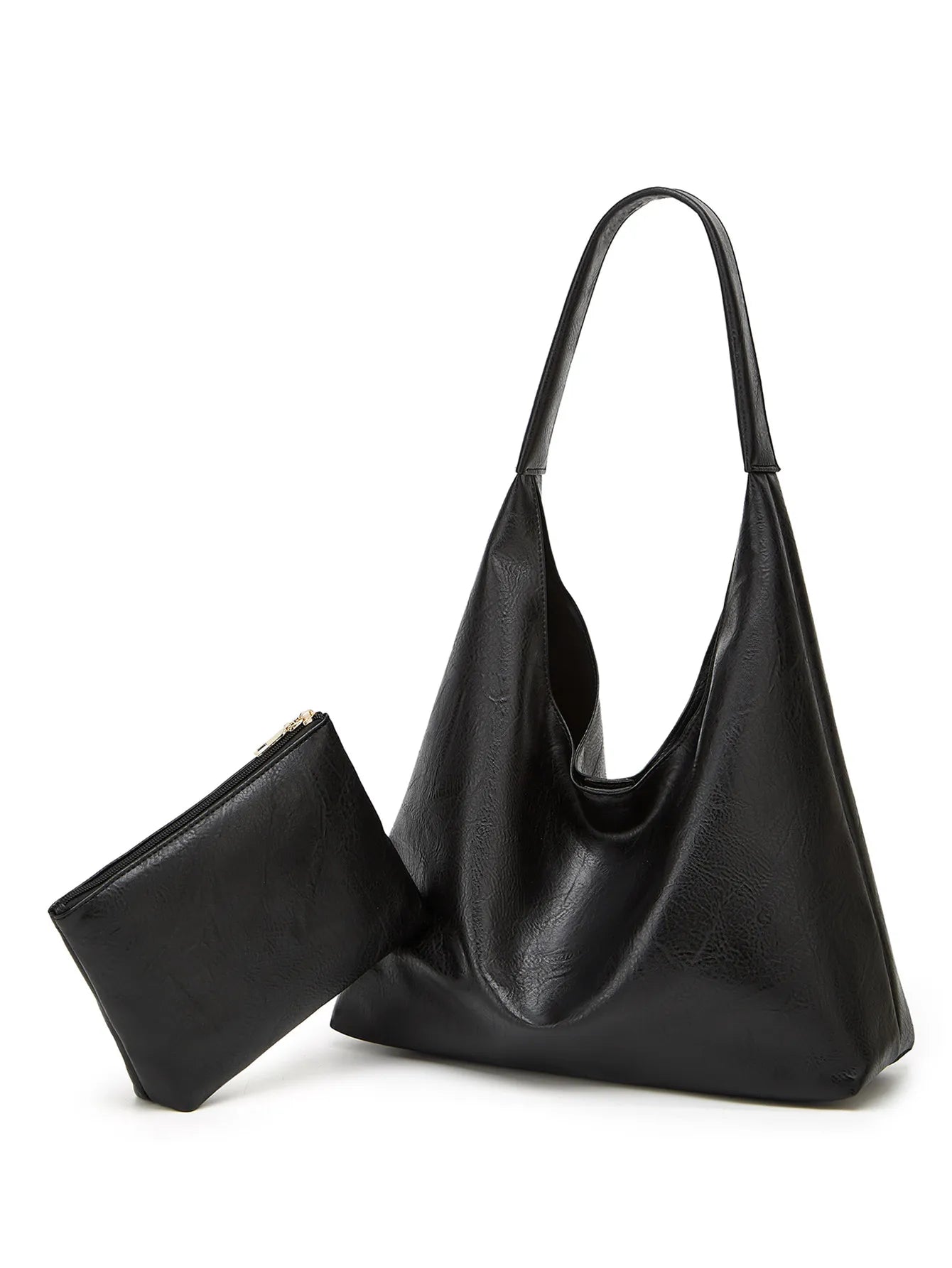 Genuine Leather Messenger Handbag + Leather Wallet - Manz