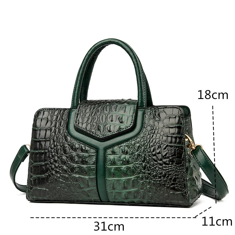Handbag in Genuine Leather - Crock