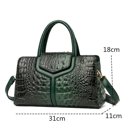 Handbag in Genuine Leather - Crock