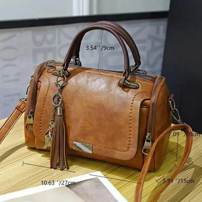 Genuine Leather Handbag - Vaena