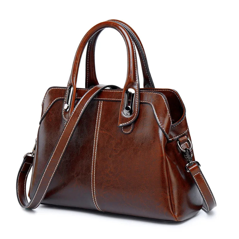 Genuine Leather Handbag - Taísla