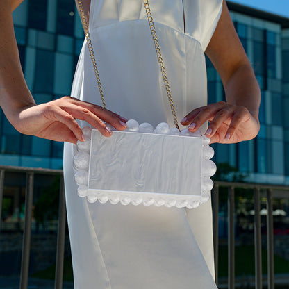 Marbled Acrylic Clutch Handbag