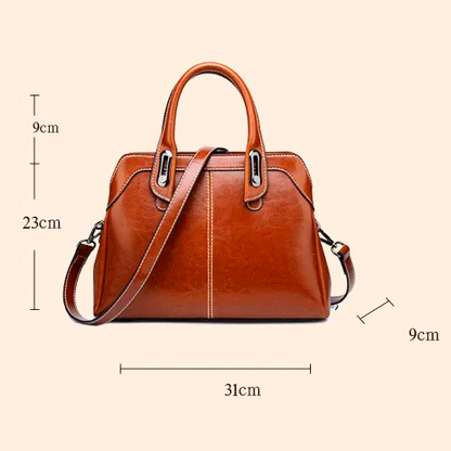 Genuine Leather Handbag - Taísla