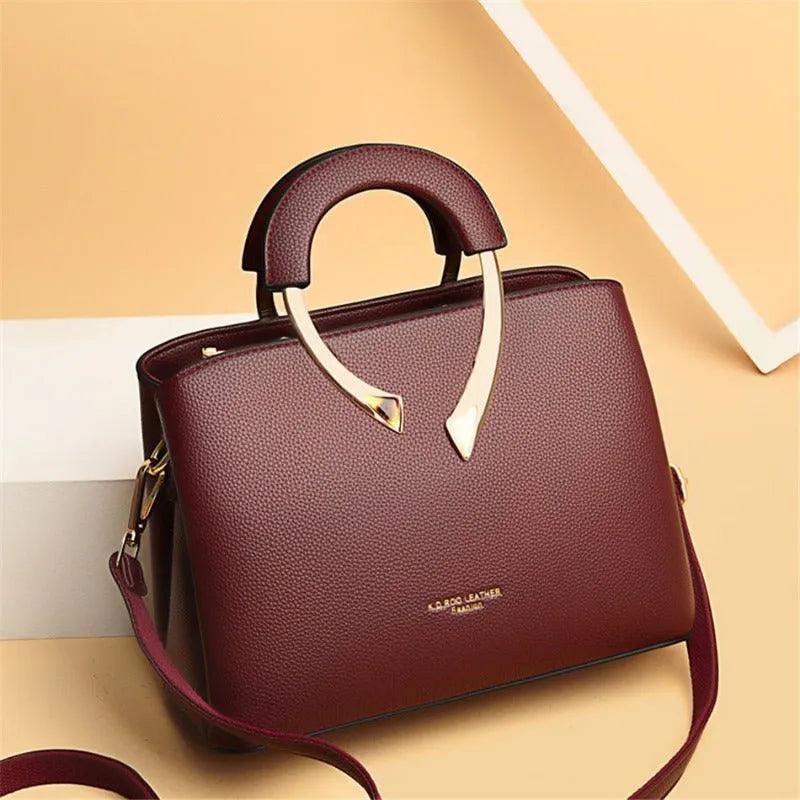 Genuine Leather Crossbody Handbag - Uiva
