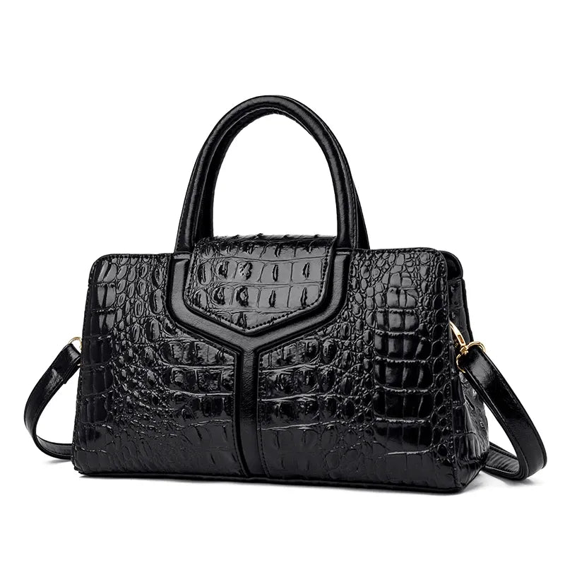 Handbag in Genuine Leather - Crock