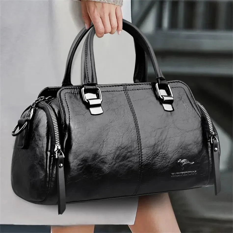 Genuine Leather Handbag - Jade