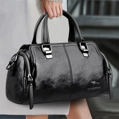 Genuine Leather Handbag - Jade