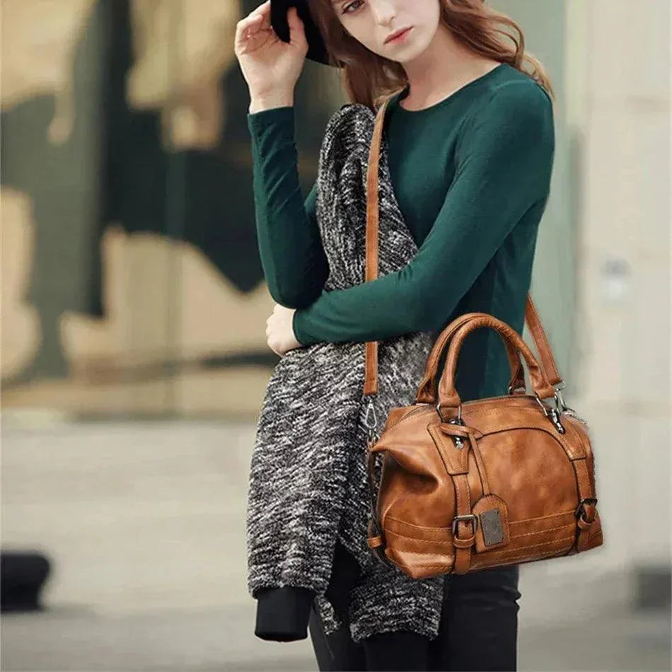 Genuine Leather Handbag - Rafaela