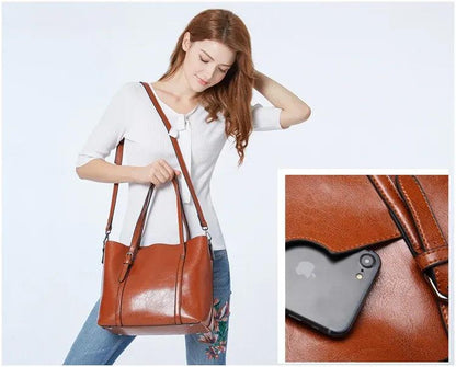 Genuine Leather Handbag - Mother
