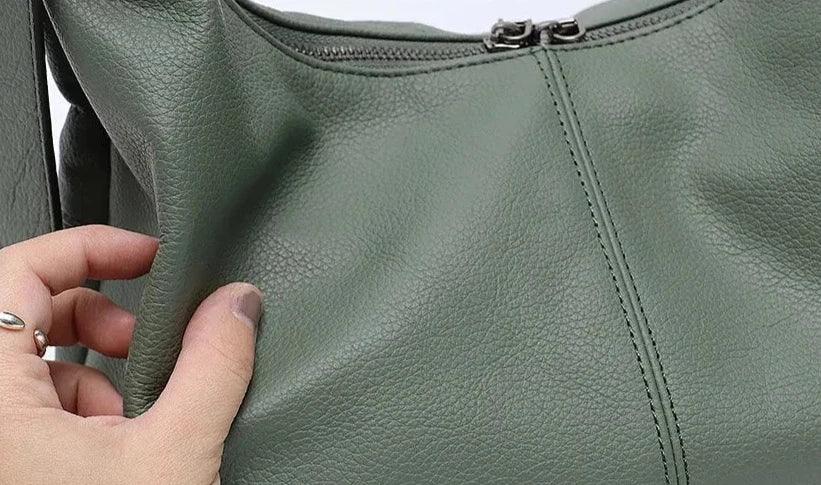 Genuine Leather Messenger Handbag - Agatha
