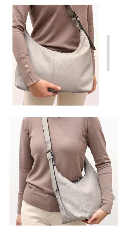 Genuine Leather Messenger Handbag - Agatha